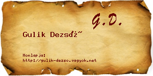 Gulik Dezső névjegykártya
